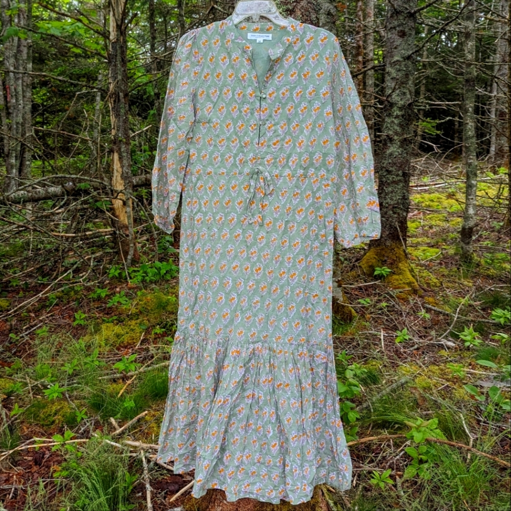 EMERSON FRY India Collection Women's Long Sleeve Cotton Dress, size Medium